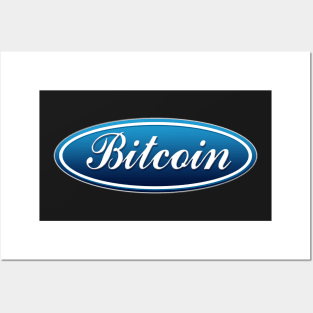 Bitcoin Ford logo mashup Posters and Art